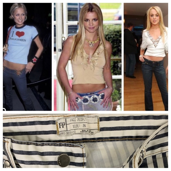 Free People Conductor Stripe low rise skinny pant jeans - Picture 2 of 10